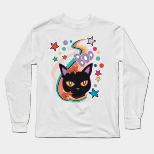 Meow I Mean Boo Autumn black cat Long Sleeve T-Shirt